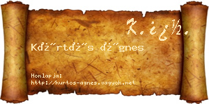 Kürtös Ágnes névjegykártya