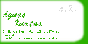 agnes kurtos business card