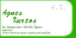 agnes kurtos business card